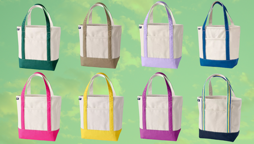 Land’s end tote bag made in USA Lands' End Zip Top Long Handle Canvas Tote Bag, Natural