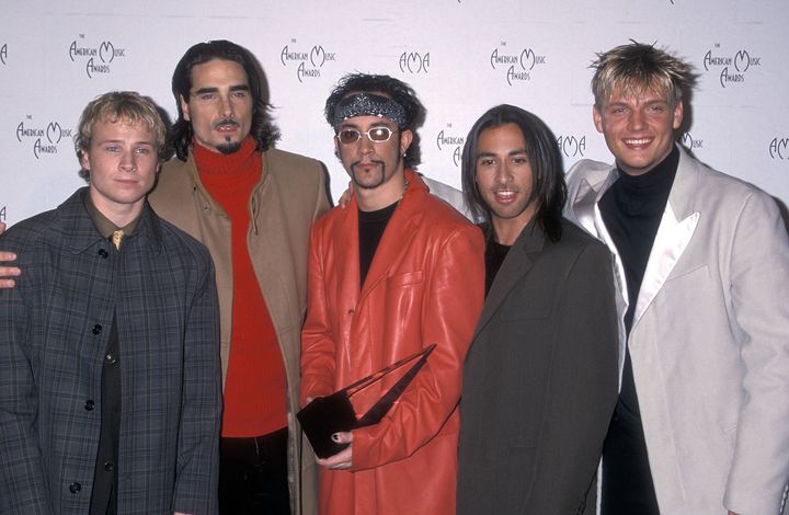 Backstreet Boys Brian Littrell, Kevin Richardson, AJ McLean, Howie Dorough und Nick Carter im Jahr 2001. 