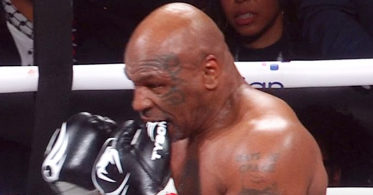 NextImg:Mike Tyson Takes A Bite At His Past While Explaining This Go-To Move In Jake Paul Fight