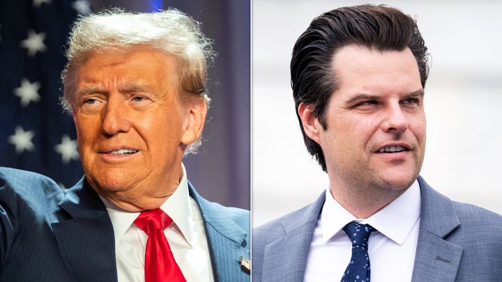 Donald Trump and Matt Gaetz. Gaetz is Trump's nominee for attorney general.