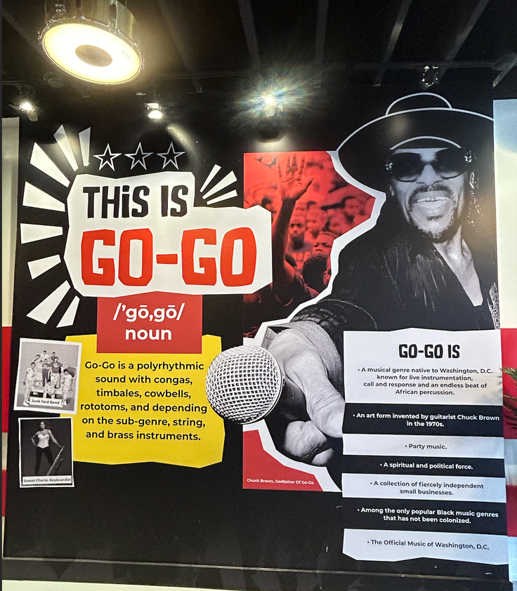 The "This Is Go-Go" exhibit inside of the Go-Go Museum and Café in Anacostia.