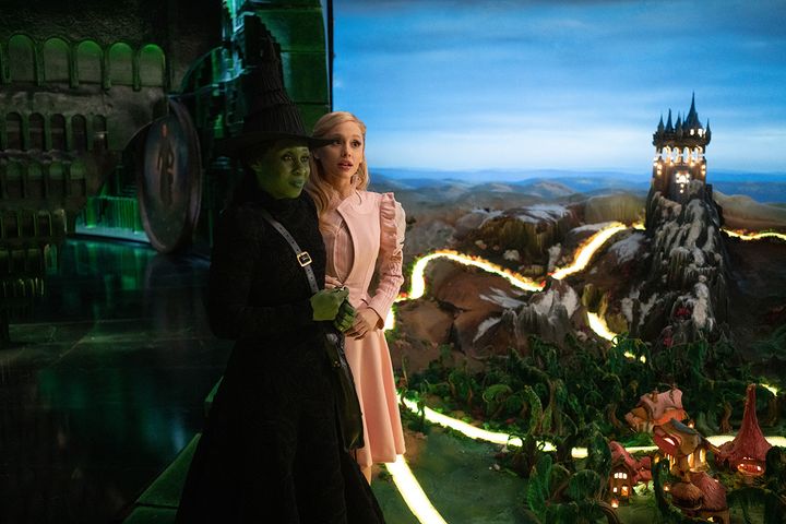 Cynthia Erivo and Ariana Grande as Elphaba and Glinda in the Wicked movie