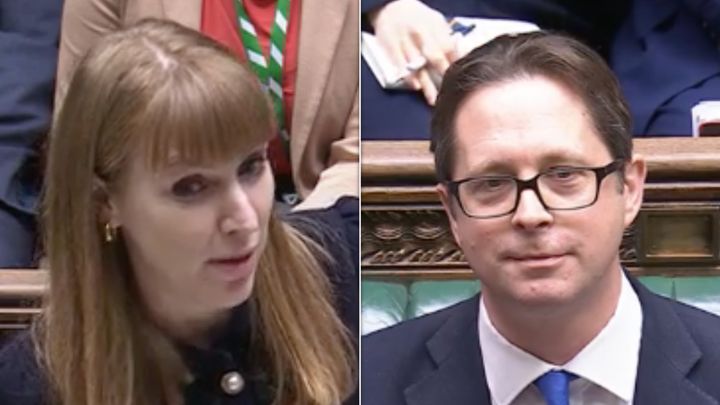 Angela Rayner called out Alex Burghart in PMQs.