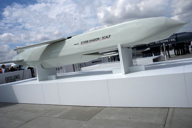 Storm Shadow cruise missile is on display during the Paris Air Show in Le Bourget, north of Paris, France