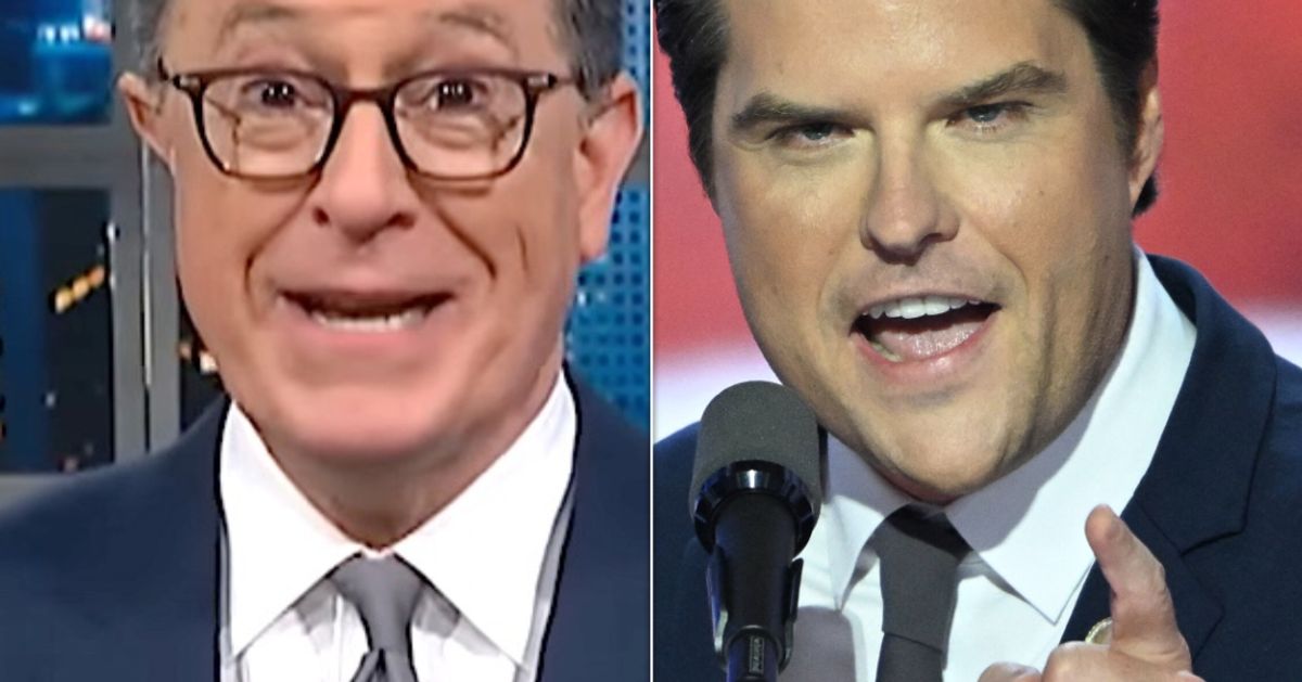 Stephen Colbert Has The 1 Burning Question About Matt Gaetz That Says Everything