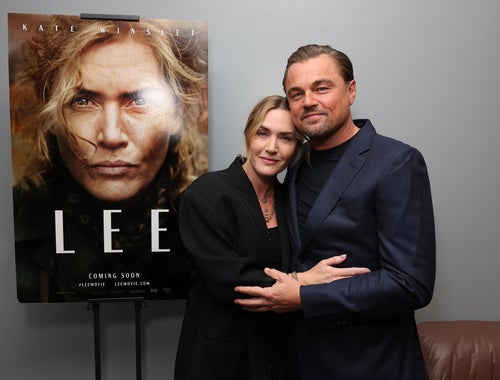 Winslet and DiCaprio, seen here embracing Wednesday's screening of "Lee."