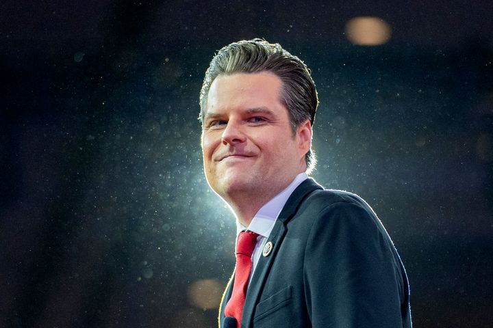 ΑΡΧΕΙΟ - Ο βουλευτής Matt Gaetz, αναχωρεί μετά την ομιλία του κατά τη διάρκεια του Συντηρητικού Συνεδρίου Πολιτικής Δράσης, CPAC 2024, στο National Harbor, στο Oxon Hill, Md., 23 Φεβρουαρίου 2024. (AP Photo/(AP Photo/Alex Brandon, File)