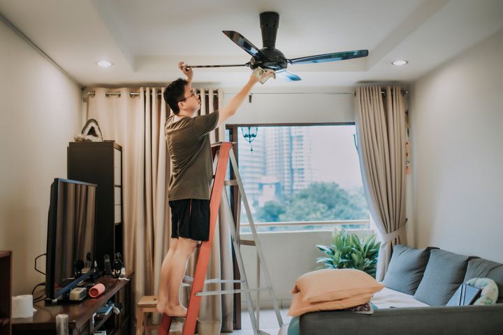 Switching the direction that your ceiling fan spins can make your home feel warmer in the winter and cooler in the summer.