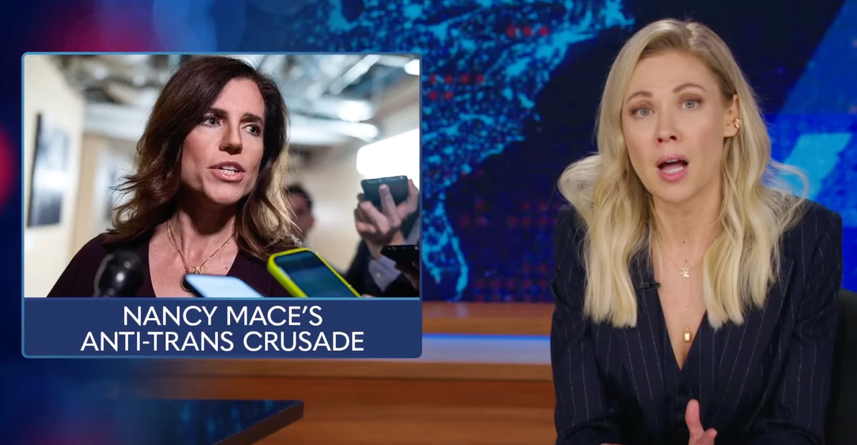 NextImg:'Daily Show' Spots 4 Major Flaws In Nancy Mace's 'Performative' Anti-Trans 'Bulls**t'
