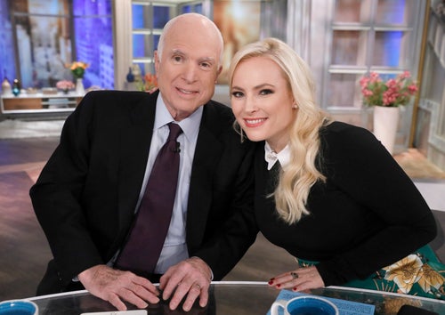  Sen. John McCain (R-Ariz.) and his daughter, Meghan McCain, in 2017. 