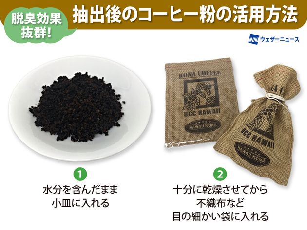 抽出後のコーヒー粉の活用方法