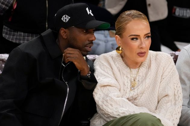 Rich Paul and Adele at a basketball game last year