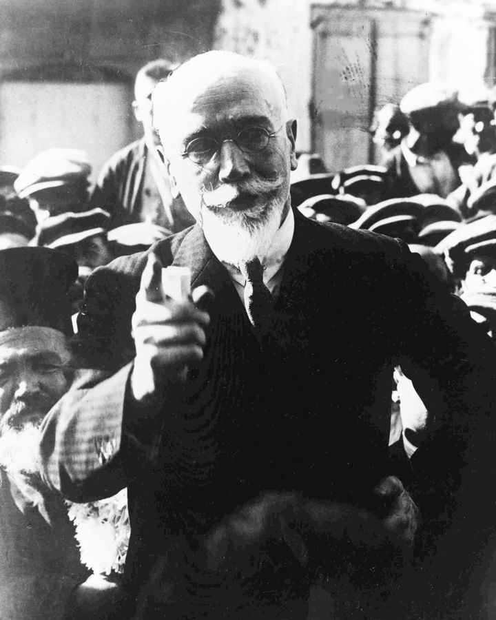 Greek Prime Minister Eleftherios Venizelos during a speech, after his return from a tour through Europe, in Athens, Greece, on Oct. 4, 1930.