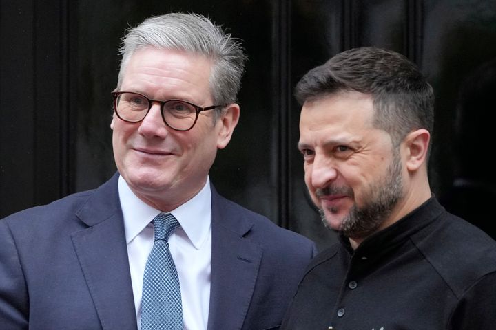 UK PM Keir Starmer and Ukraine's president Volodymyr Zelenskyy