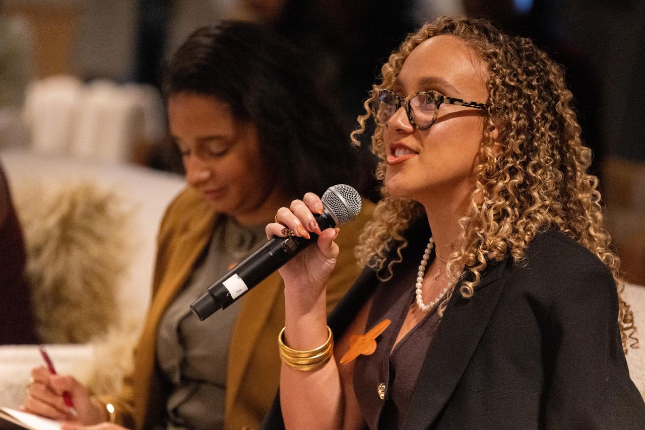 Krystle Whitley, founder and CEO of Sister Blooms, speaks during a session on the importance of defining and owning your purpose, as well as how to effectively pivot when the time is right.