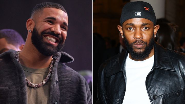 Drake (links) und Kendrick Lamar verbrachten das Jahr 2024 in einer hochkarätigen, intensiven Rap-Fehde.