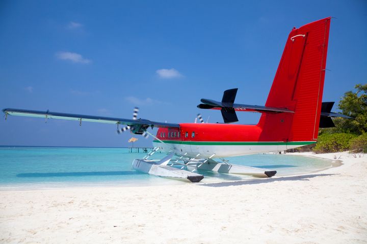 Float plane in the Maldives