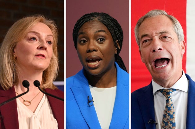 Liz Truss, Kemi Badenoch and Nigel Farage