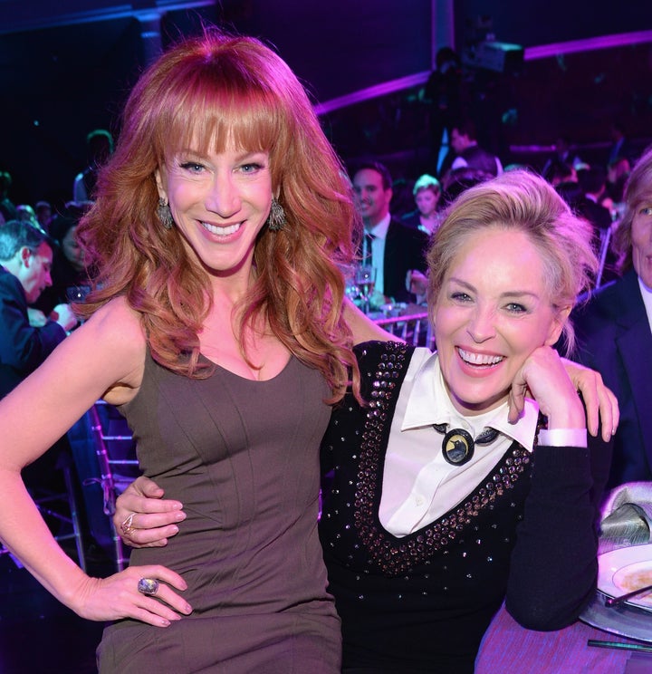 Kathy Griffin and Sharon Stone attend CNN Heroes in 2015.