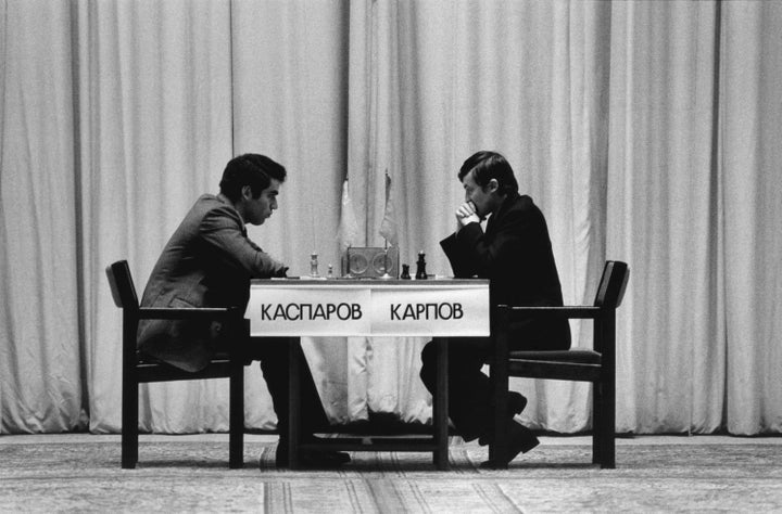 Gary Kasparov, left, became the youngest chess world champion in 1985 when he beat reigning champion Anatoly Karpov, right.