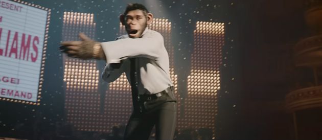 Robbie Williams depicted as a chimp in his new biopic Better Man