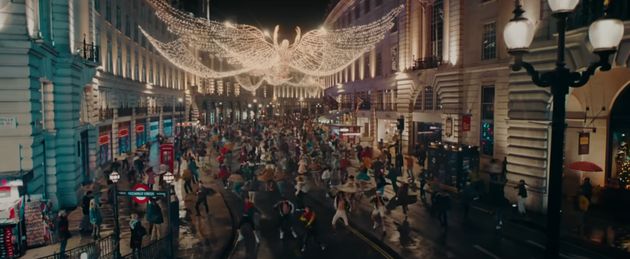 One elaborate scene from Better Man was filmed on Regent Street