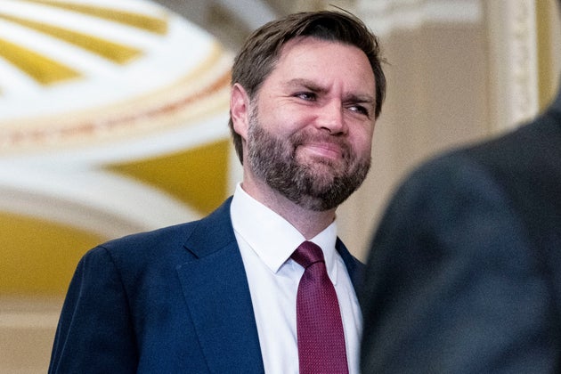 Senator JD Vance, a Republican from Ohio and US Vice President-elect, arrives for the Senate Republican leadership vote at the US Capitol in Washington, DC, US, on Wednesday, Nov. 13, 2024. 