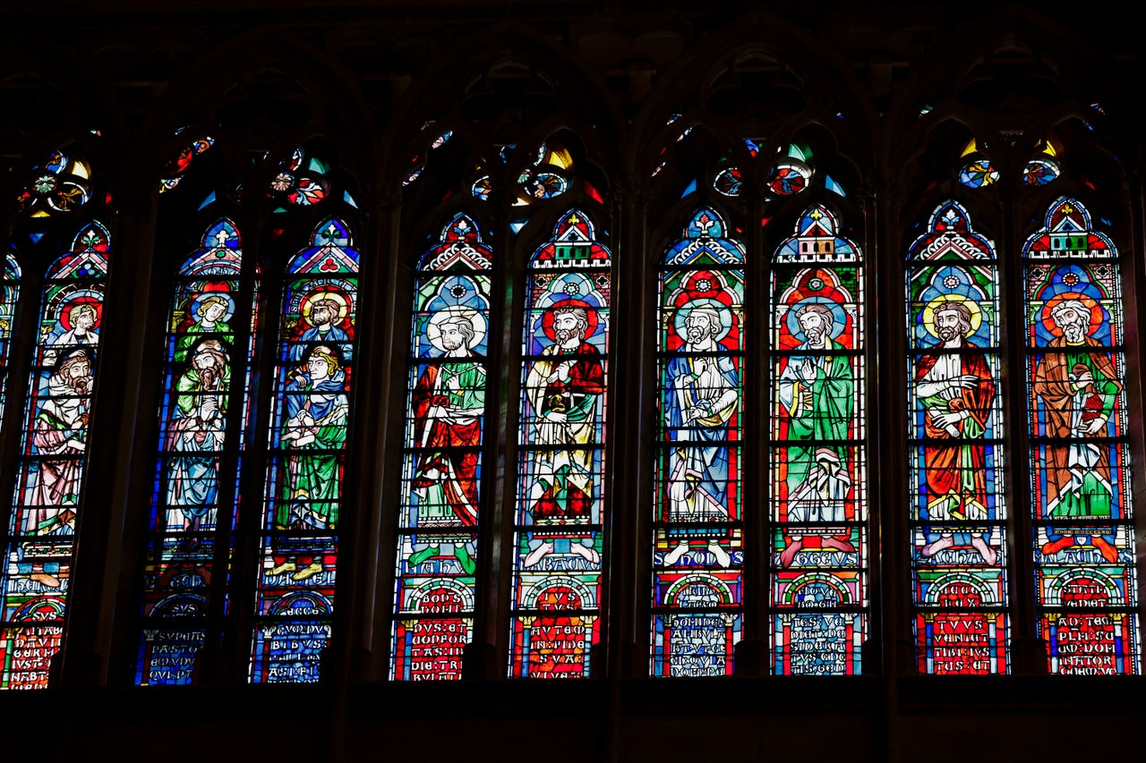See Notre Dame Cathedral's Restored Interior, 5 Years After Devastating Fire 9 Newly cleaned stained glass windows are seen inside the cathedral.