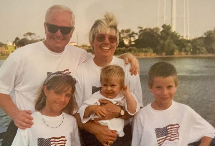 The author's family on their last family vacation in 1999. "Keith had less than a year to live," the author writes.