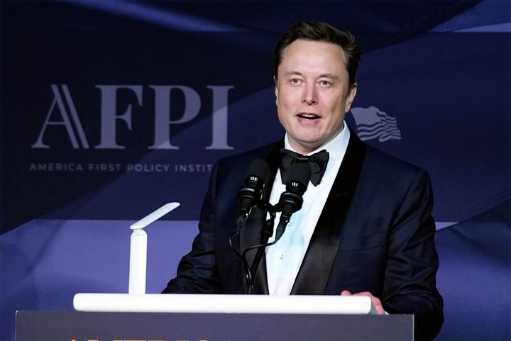 Elon Musk speaks after President-elect Donald Trump spoke during an America First Policy Institute gala last month.