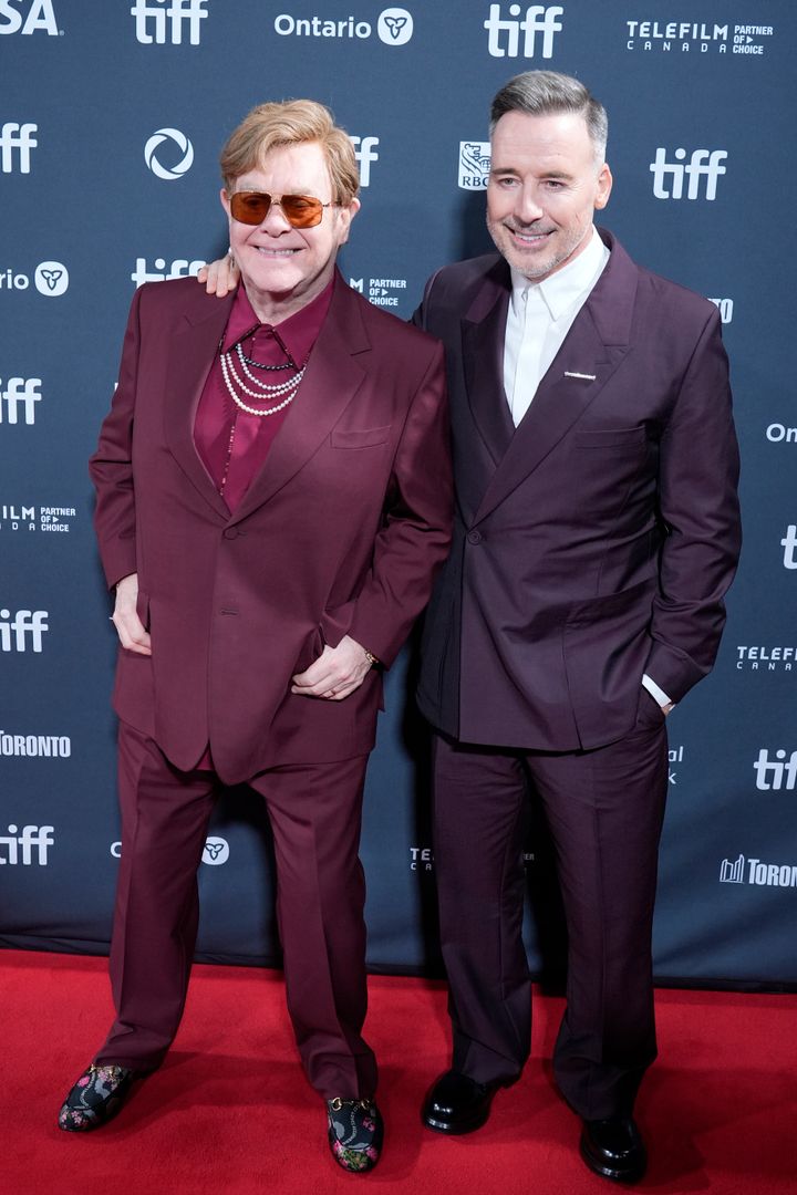 Sir Elton John and his husband David Furnish pictured in September