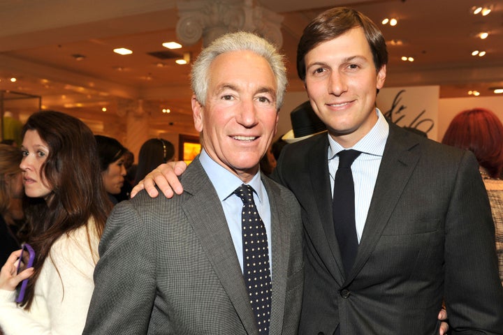 Former President Donald Trump pardoned Charles Kushner (left), whose son, Jared Kushner, is married to Trump's daughter Ivanka. The father and son are pictured in 2012.