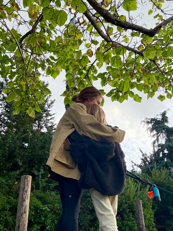 The author and her child taking a walk.