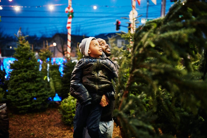 Letting your kid help pick out the tree is a special way to celebrate the season. 