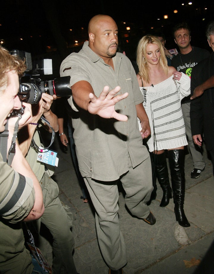 Britney Spears attends the Diesel StyleLab Spring/Summer 2004 Fashion Show during Mercedes-Benz Fashion Week at Bryant Park Sept. 17, 2003, in New York City.