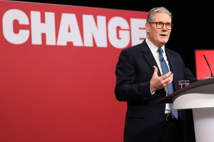 Keir Starmer during his 'Plan for Change' speech at Pinewood Studios.