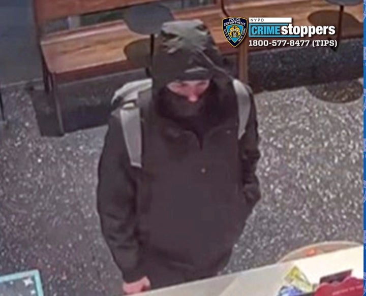 The suspect sought in the the killing of UnitedHealthcare CEO Brian Thompson is seen Wednesday morning in New York.