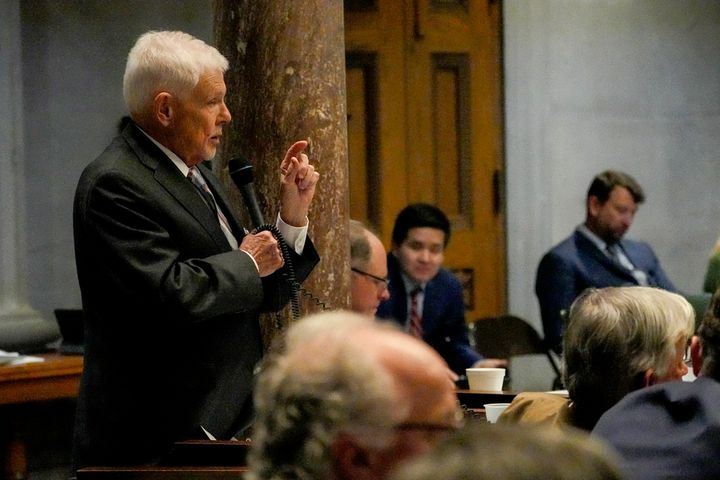 Tennessee state Sen. Ken Yager, pictured speaking on the Senate floor in April 2024, called his DUI arrest "unfortunate."