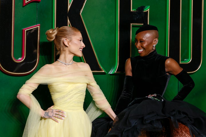 Ariana Grande and Cynthia Erivo at the London premiere of Wicked