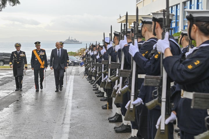 Ο υπουργός Εθνικής Άμυνας, Νίκος Δένδιας, στην τελετή εορτασμού του προστάτη του Πολεμικού Ναυτικού (ΠΝ) Αγίου Νικολάου