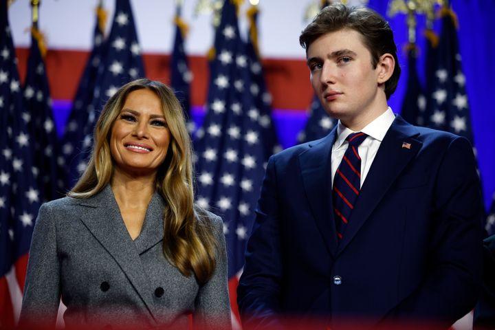 Former first lady Melania Trump and Barron Trump 