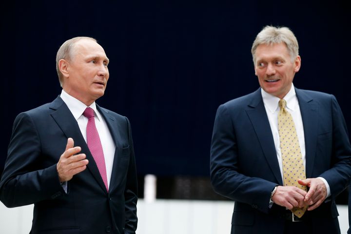  Russian President Vladimir Putin and his press secretary Dmitry Peskov