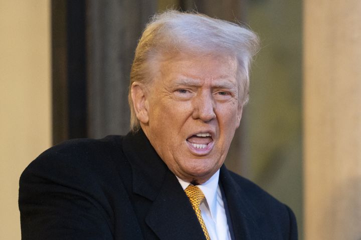 US President-elect Donald Trump before a meeting at The Elysee Presidential Palace, in Paris, France, on Saturday, Dec. 7, 2024.