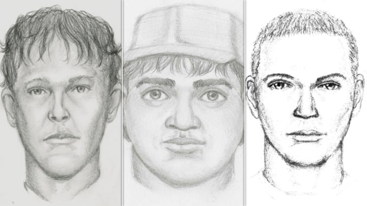 A suspects sketch of Maggie Long's alleged killers via FBI.