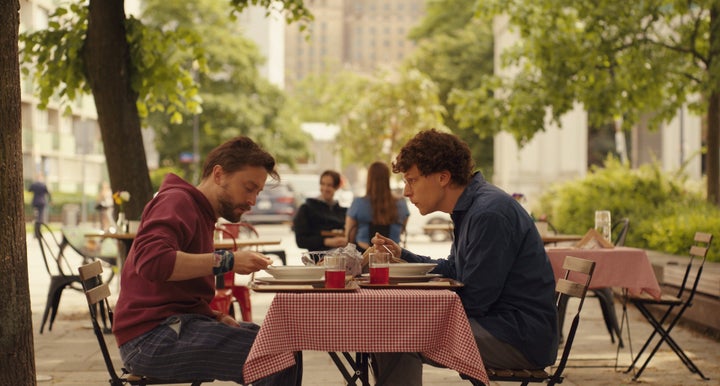 Kieran Culkin and Jesse Eisenberg in "A Real Pain."