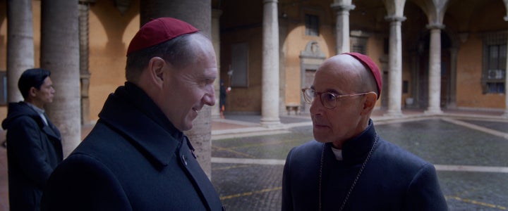 Ralph Fiennes and Stanley Tucci in "Conclave."