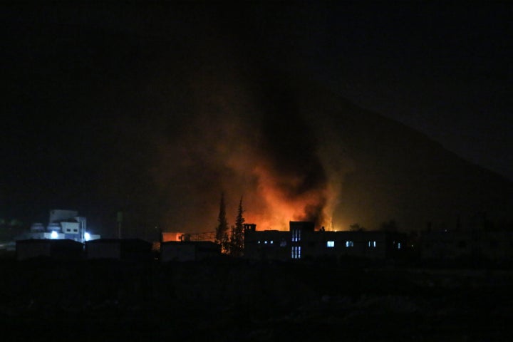 Smoke billows on the outskirts of the Syrian capital of Damascus following Israeli airstrikes on Dec. 9, 2024. Israel conducted more than 100 airstrikes on military targets in Syria that day.