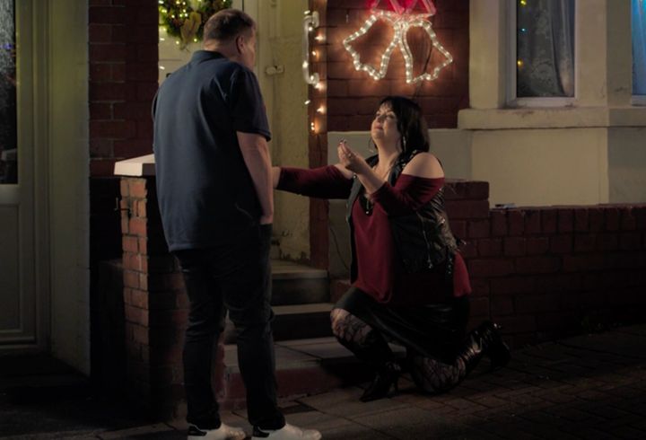 Nessa proposing to Smithy in the 2019 Gavin & Stacey Christmas special