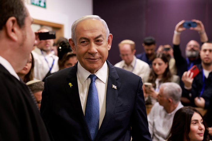 Israeli Prime Minister Benjamin Netanyahu arrives at the district court in Tel Aviv for his hearing on corruption charges on Dec. 10, 2024.