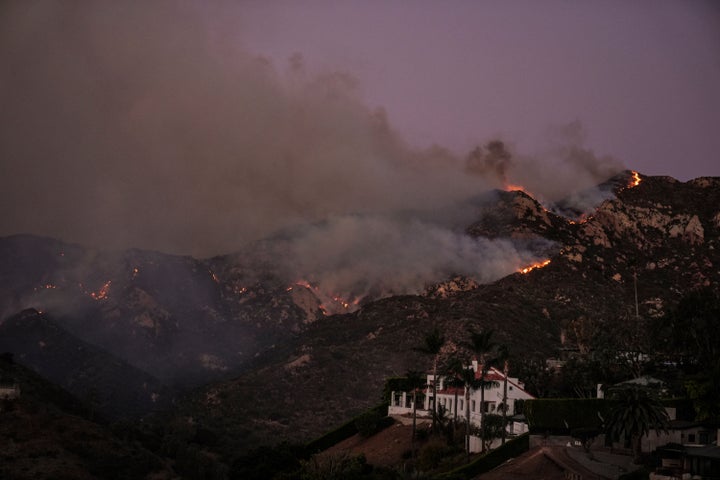 The Franklin Fire burns in Malibu, Calif., Tuesday, Dec. 10, 2024. (AP Photo/Jae C. Hong)